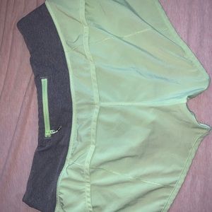 LULULEMON SPEED SHORT - SZ 6 - yellow w/ grey band